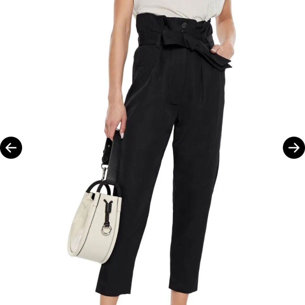 IRO Paris ,   Cropped Belted Pleated Twill Tapered